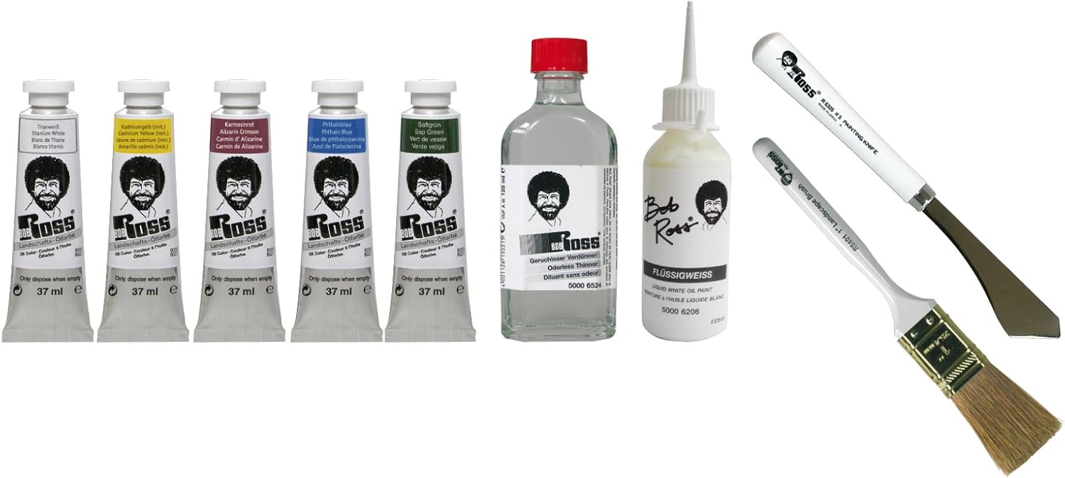 Bob Ross - Watercolour, White, 9 Piece Set