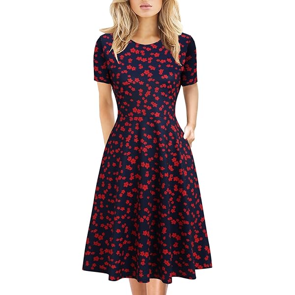 AMAGYAA Women's Navy Polka Dot Midi Dress X-Large Blue at Amazon Women's  Clothing store