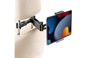 Car Headrest Mount, Stretchable Car Backseat Seat Mount/Tablet Headrest Holder Universal 360° Rotating Adjustable for all 4"-