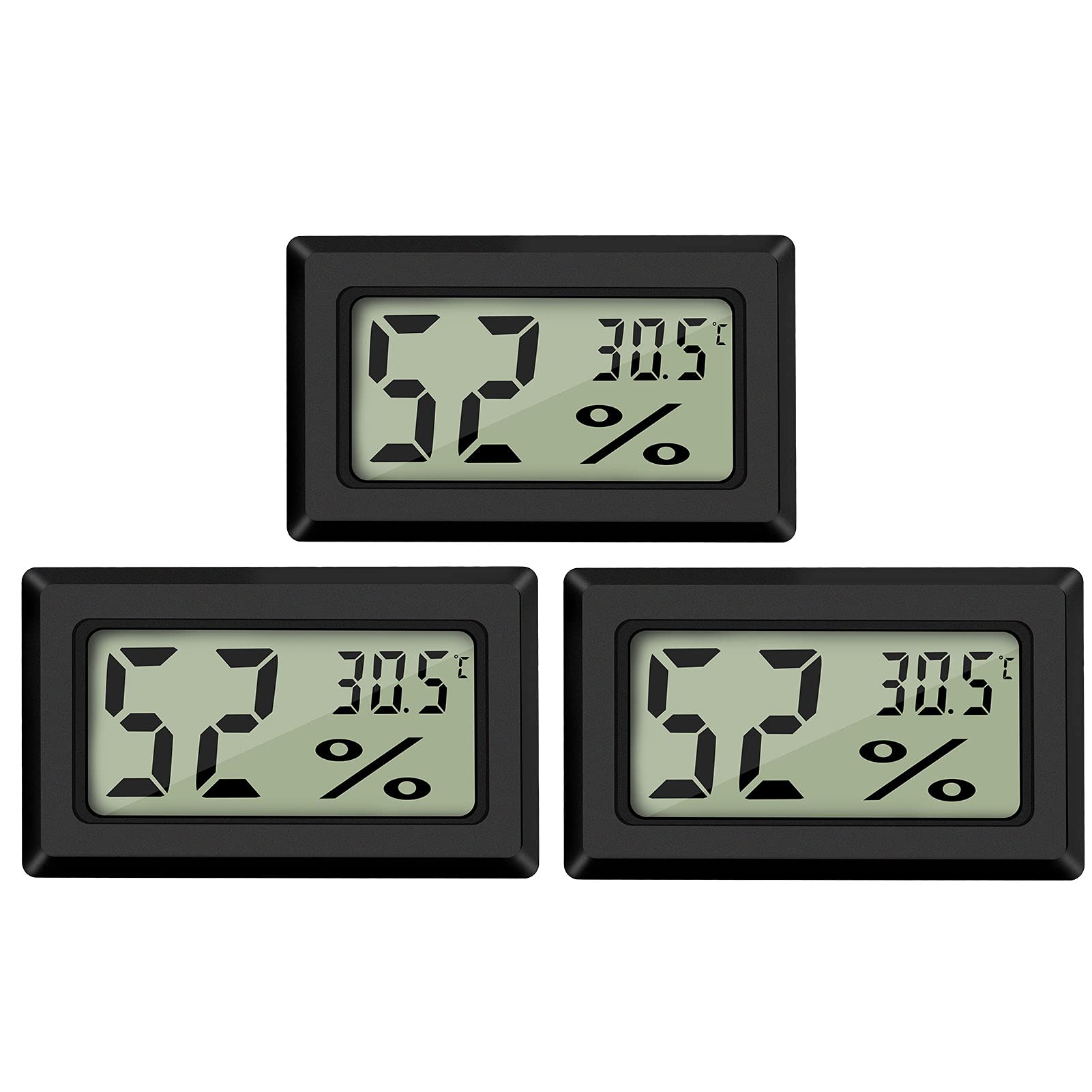 Thlevel Digital Thermometer Temperature Humidity Meter Small Digital Hygrometer Mini Hygrometer Thermometer for Greenhouse Cars Home Office 3 Pack