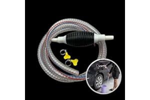 HLMSYURX Multifunction Siphon Hand Pump, High Flow Siphon Hand Pump Portable Manual Fuel Transfer Pump for Gas Gasoline Petrol Diesel Oil Liquid Water Fish Tank with 2M Syphon Steel Hose