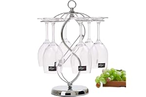 FIAMER Countertop Wine Glass Holder Stemware Rack Air Drying System Kitchen Bar Storage Rack Desktop Goblet Storage Rack Meta