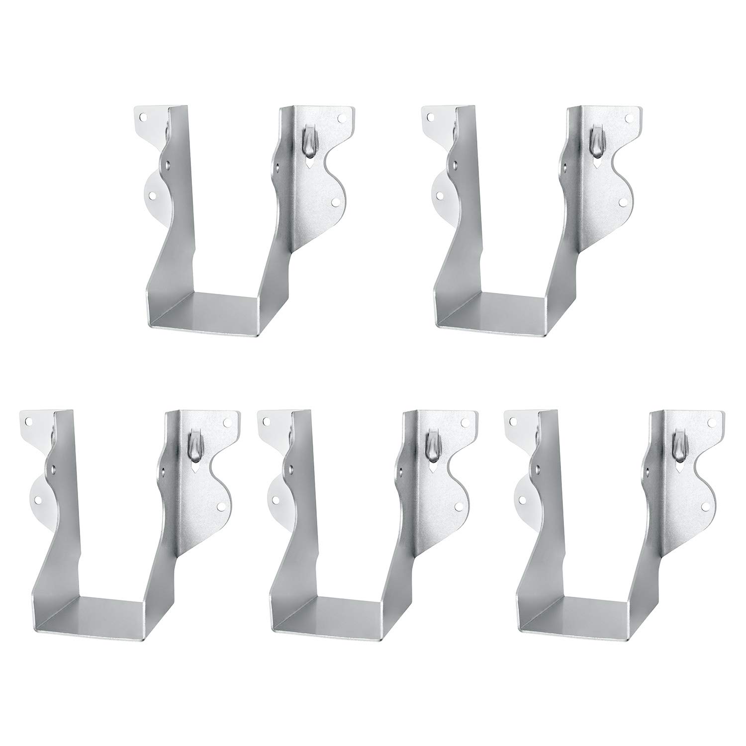 QWORK® Mini Joist Hanger, 2" x 4" (50 x 95 mm) Galvanized Timber to Timber Joist Hanger, 5 Pcs — image 1