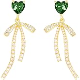 14K Gold Plated Cubic Zirconia Dangle Earrings for Women Jewelry