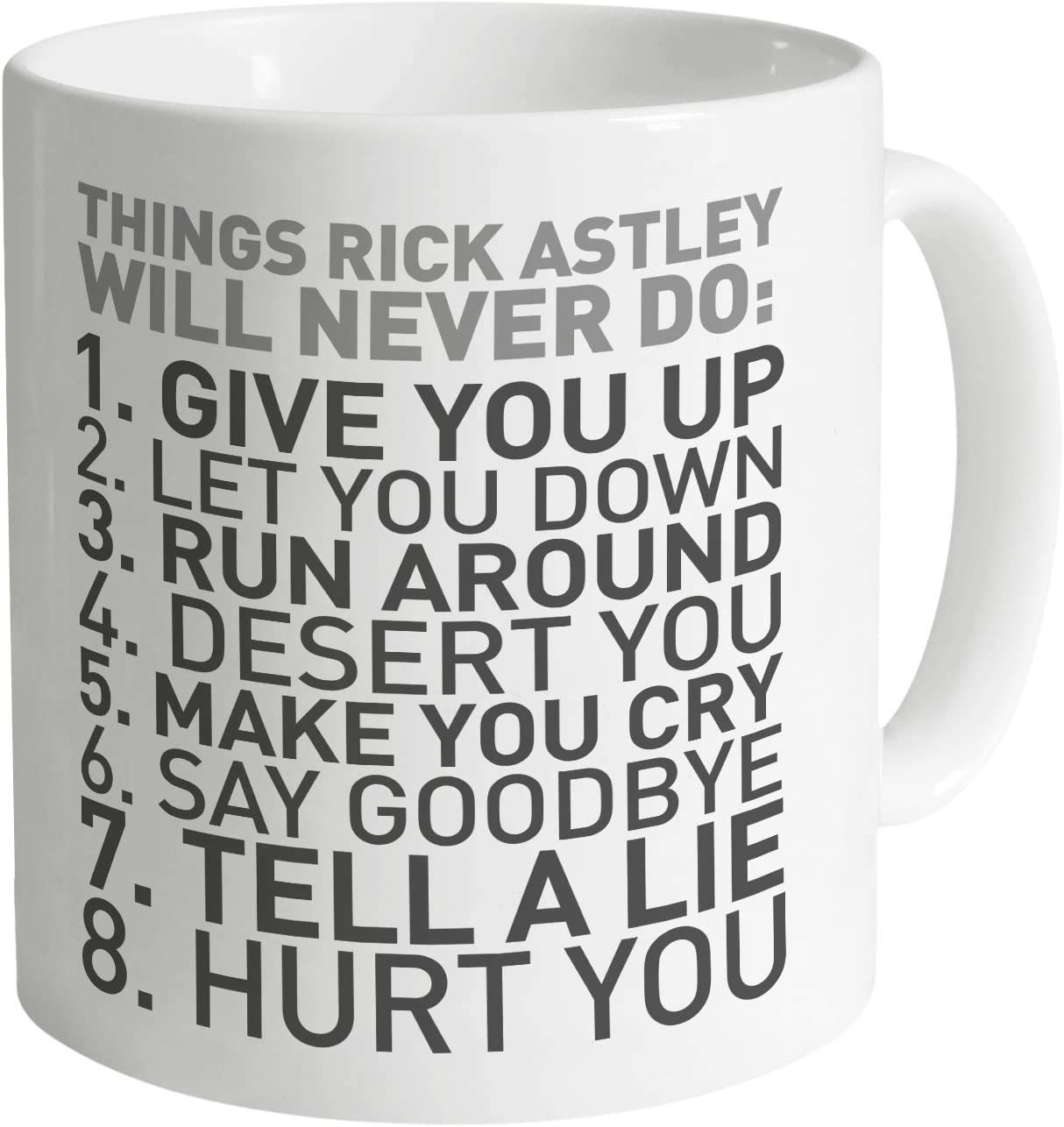 Top Banana Things Rick Astley Would Never Do - Funny Ceramic Photo Mug