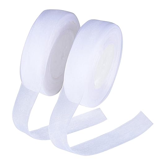 AONER 100 Yard / 91 m Organzaband (Breite ca. 2,5 cm) Schleifenband Hochzeit Dekoband Organza Geschenkband Chiffonband (Weiß)