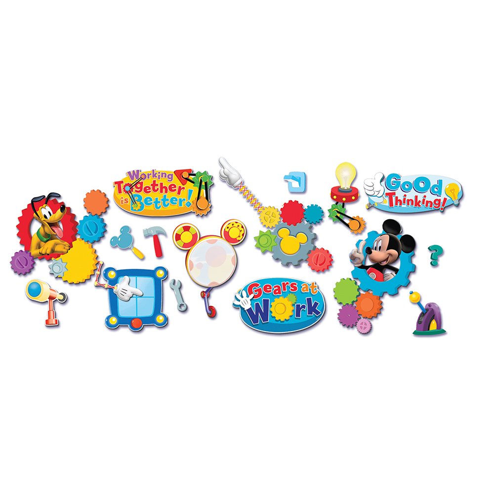 Eureka Mickey Mouse Clubhouse 'Working Together is Better' Bulletin Board and Classroom Decorations, 6pc, 28'' x 18'' x 0.1''