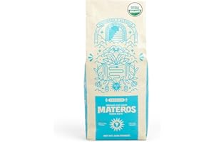 Materos Premium Loose Leaf Yerba Mate Tea - Organic, Unsmoked, Smooth Traditional Taste from South Brazil - Medium Cut, Ideal Hot Drink for Cold Weather, Pure Natural Energy & Focus - 2 LBs