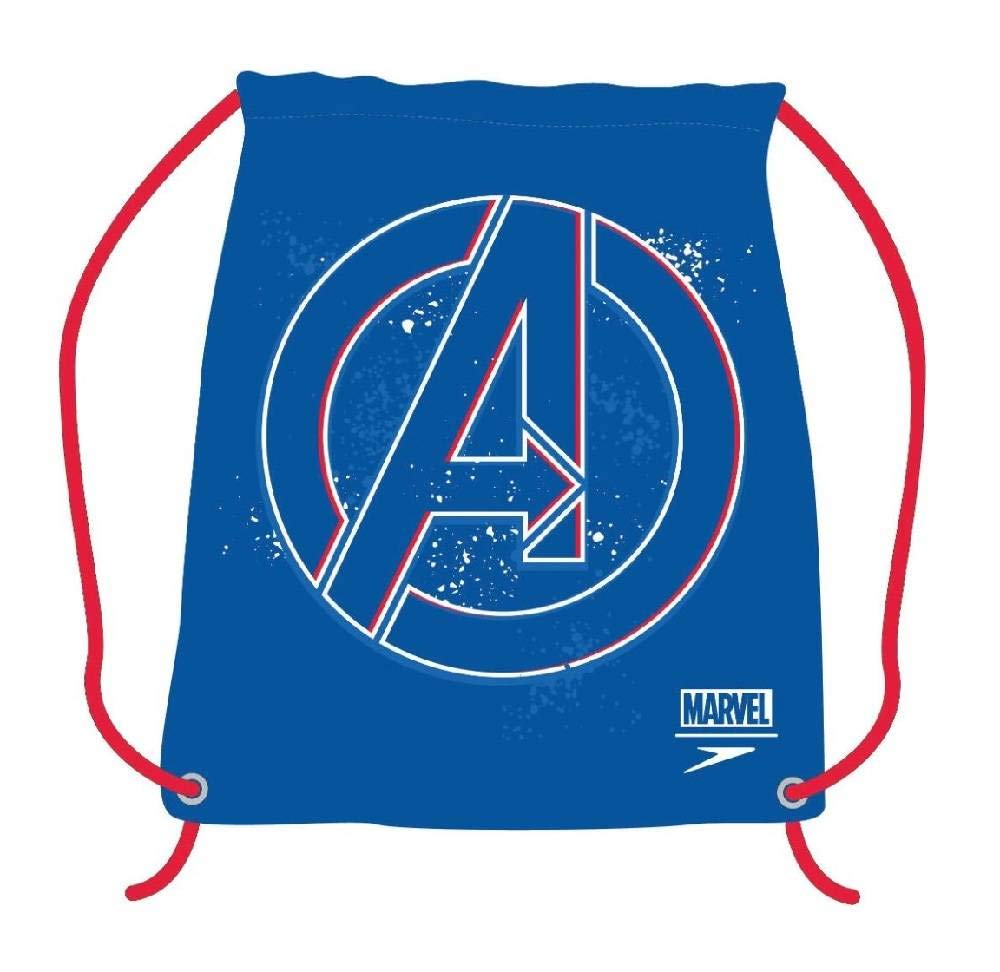 Speedo SPEFT Unisex Child Marvel Wet Kit Bag - Avengers Neon Blue/Lava Red, One Size
