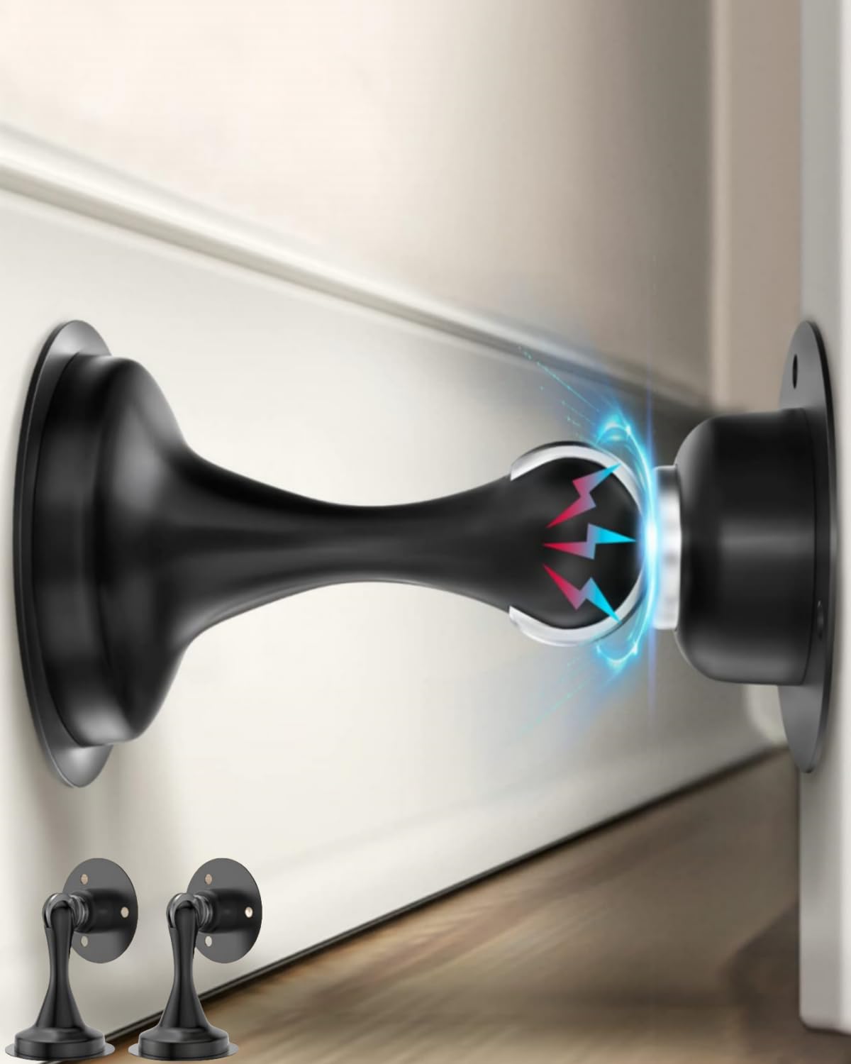 Photo 1 of Magnetic Door Stopper 2 Pack - Black Door Stoppers Keep Door Open Strong Magnetic Door Stop for Bottom of Door, Strong Door Holder for Wall and Floor Mount1049812636

