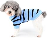Zunea Small Dog Shirt Striped Love Heart Sequin Tee Blue M view 2