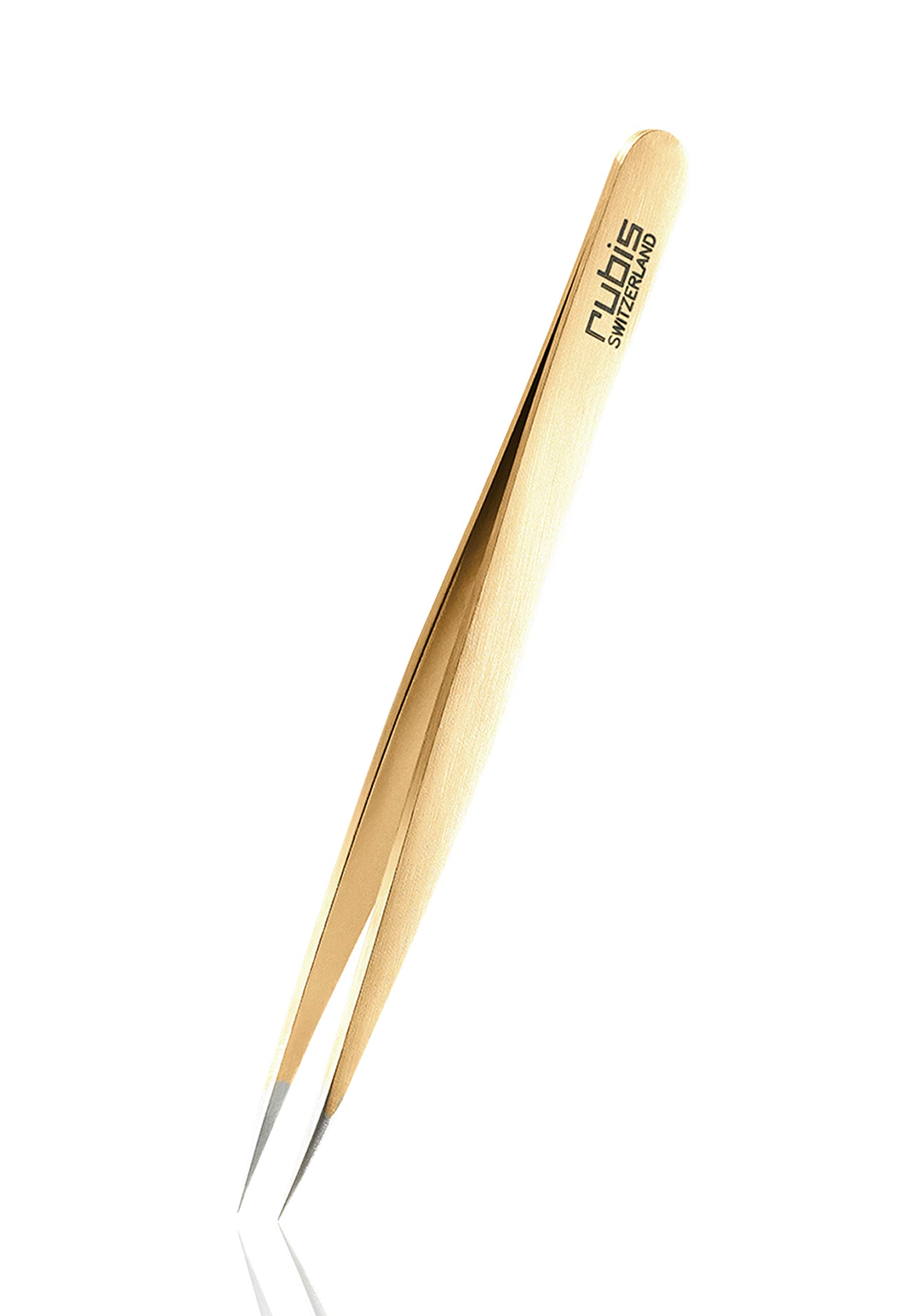 Rubis Fine Precision Tweezer - Facial Hair Remover - Ingrown Hair and Splinter (Gold)