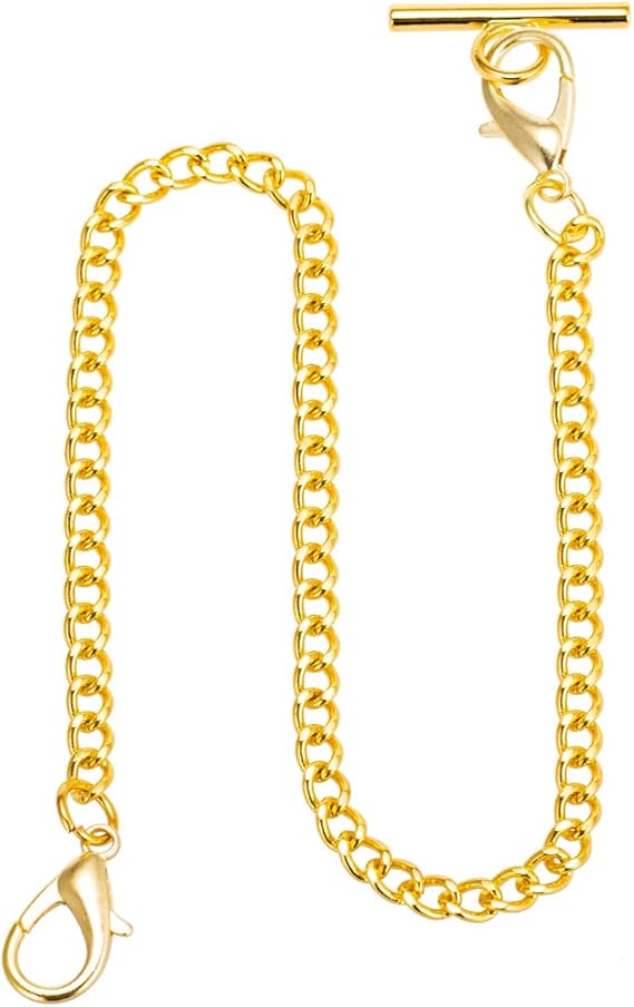 Amazon 懐中時計チェーン アルバートtバー ロブスターバックル ゴールド Sibosunメッキ14インチチェーンリンクベスト 懐中時計 腕時計 通販