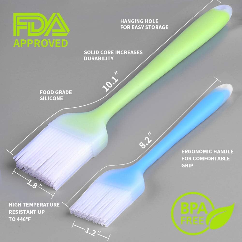 Basting Brush Silicone Pastry Brush Set of 4 Cooking Brushes Baste Oil Butter Sauce Marinades for BBQ Grill Barbeque Kitchen Baking Pastries Cakes Desserts Meat, Heat Resistant, Dishwasher Safe : Garden & Outdoor