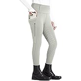 FitsT4 Sports Girls Riding Pants Full Seat High Waist Kids Equestrian Breeches Horse Schooling Tights Zipper Pockets