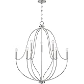 HomePlace by Capital Lighting 447091BN Madison Classic Traditional Chandelier, 9-Light 540 Total Watts, 38" H x 33" W, Brushe