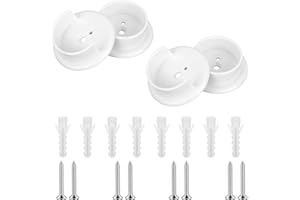 4pcs Closet Pole Sockets, White Plastic Closet Rod Holders for 1-3/8"/3.5cm Heavy Duty Wardrobe Tube Support Brackets for Hom