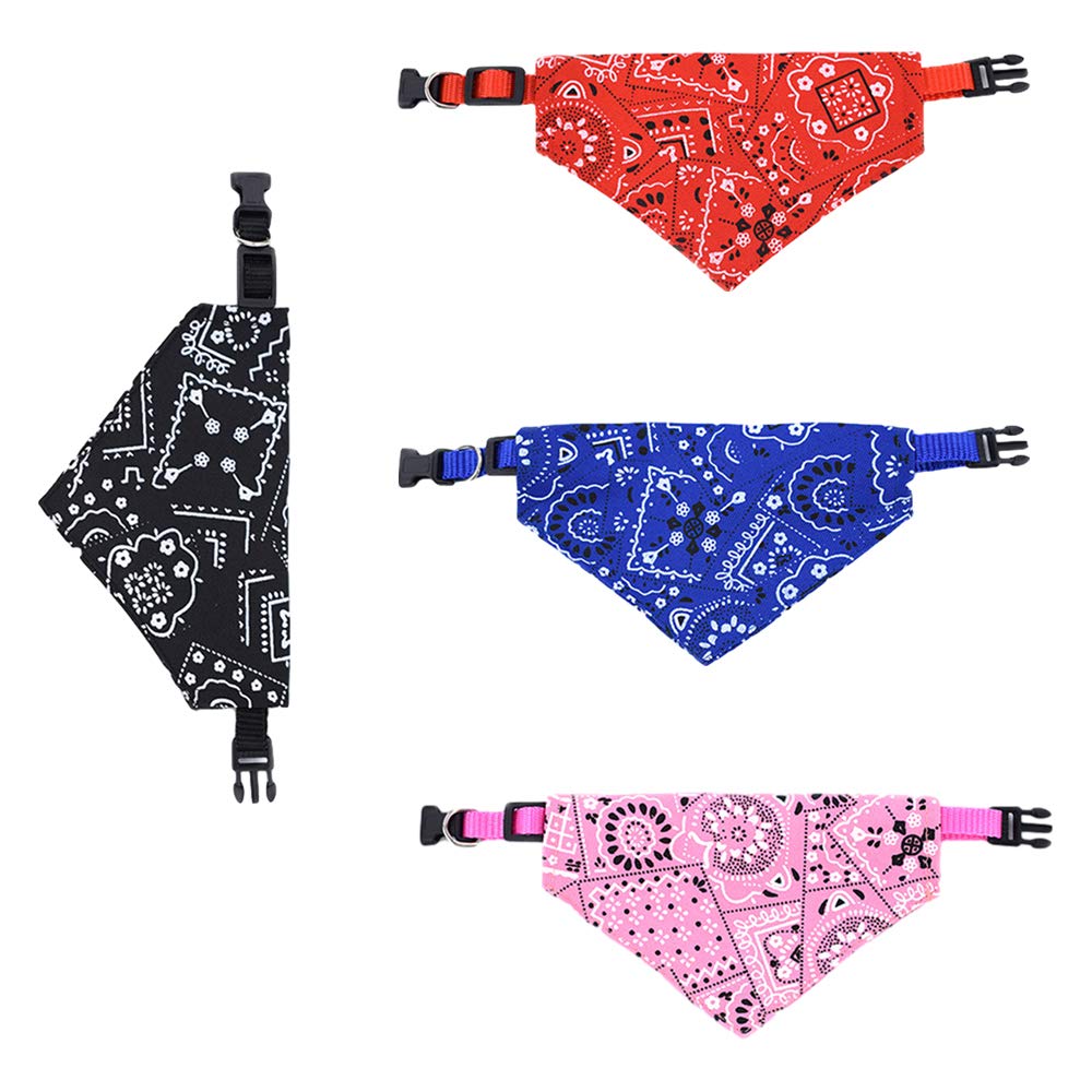 YOFASEN Puppy Bandana - Dog Bandana Collar Pet Neckerchief Scarf Triangle Towels for Pets, 4Pcs/L 2.0cm