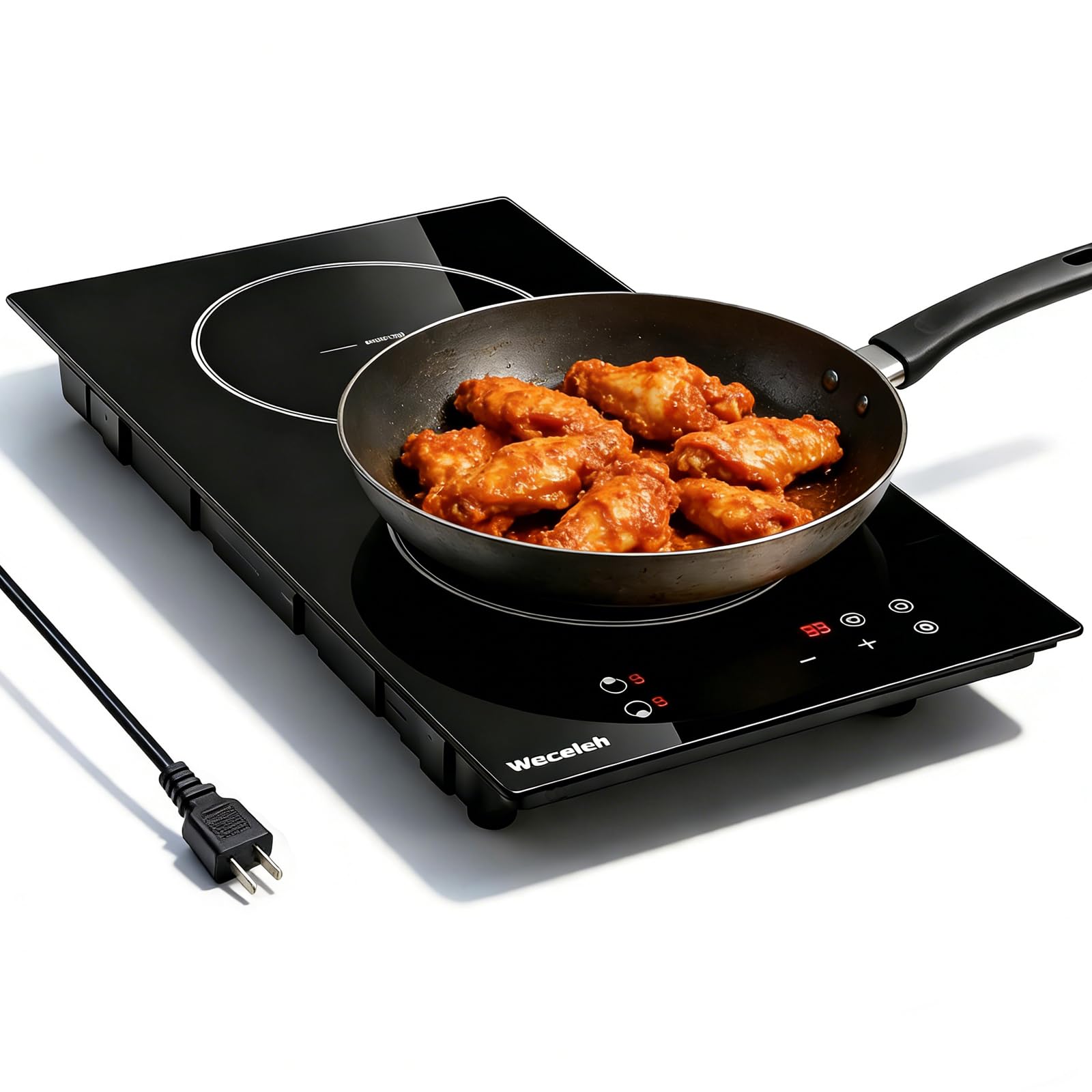 Photo 1 of 2 Burner Induction Cooktop, 12 inch Built-in or Countertop Induction Stove with Safety Lock, 9 Power Levels, Timer, Touch Control, 1800W Fast Heating for Kitchen, Apartment, RV, Camping, Plug-in