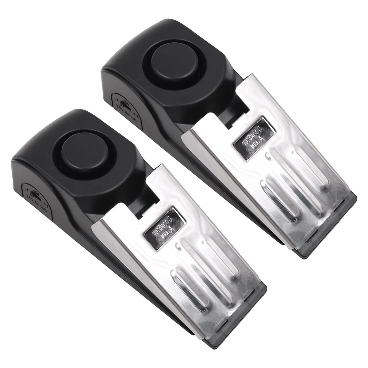 Tiardey 2 Pack Door Stop Alarm Portable Wedge-shaped Door Security Stopper Alarm with Non-slip Rubber 120dB Siren Adjustable Sensitivity Suitable for Home Hotel Intruder Alert Detection