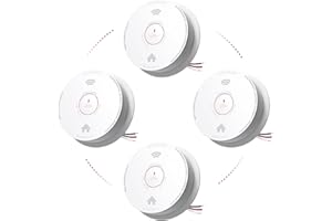 SITERWELL Siterlink Hardwired Smoke Detector Carbon Monoxide Detector Combo 10 Year Battery up, UL 217-9th Conforming, Interconnected Smoke & CO Alarm with Bilingual Voice Alerts, 4 Pack