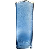 Glass Decorative Flower Vase for Home Decor (Blue)