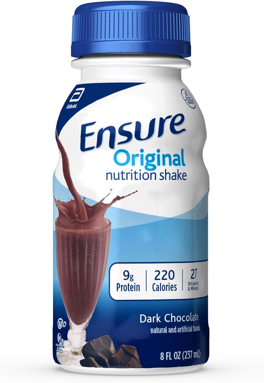 Ensure Original Nutrition Shake, Rich Dark Chocolate, 8Ounce Bottle, 6