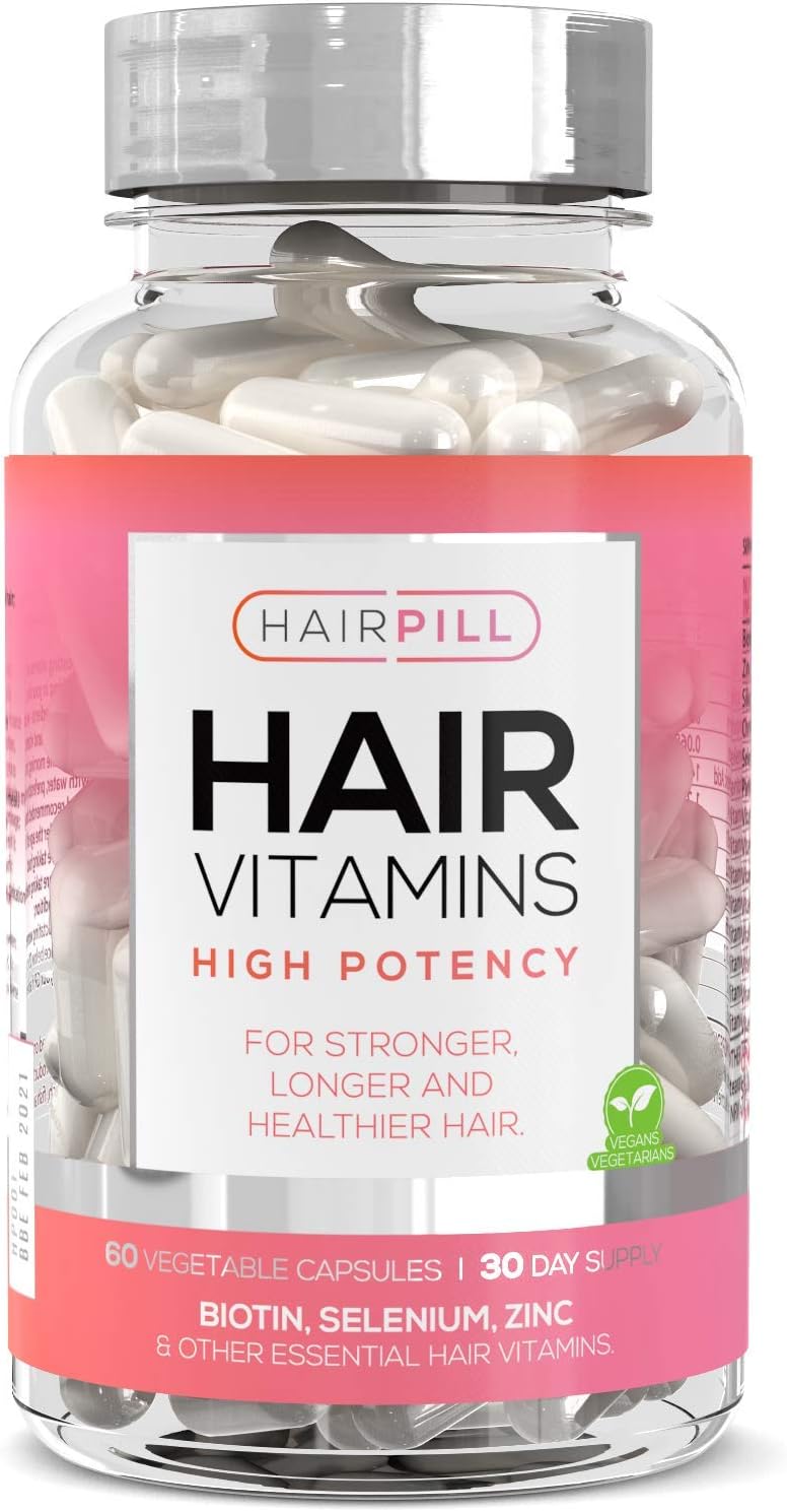Hair Pill - UK's number 1 Hair Loss Solution, Hair Regrowth, High Potency, Biotin 5000 mcg, Hair Volume, Hair Growth Vitamins, Hair Growth, Hair Loss Treatment
