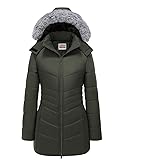 WULFUL Women's Winter Coats Long Warm Thicken Puffer Jackets Outwear With Removable Fur Hood