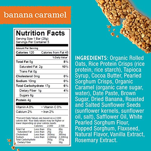 Enjoy Life Grain & Seed Bars, Soy-free, Nut-free, Gluten-free, Dairy-free, Non-GMO, Vegan, Banana Caramel, 1 Ounce Bars (30 Bars)