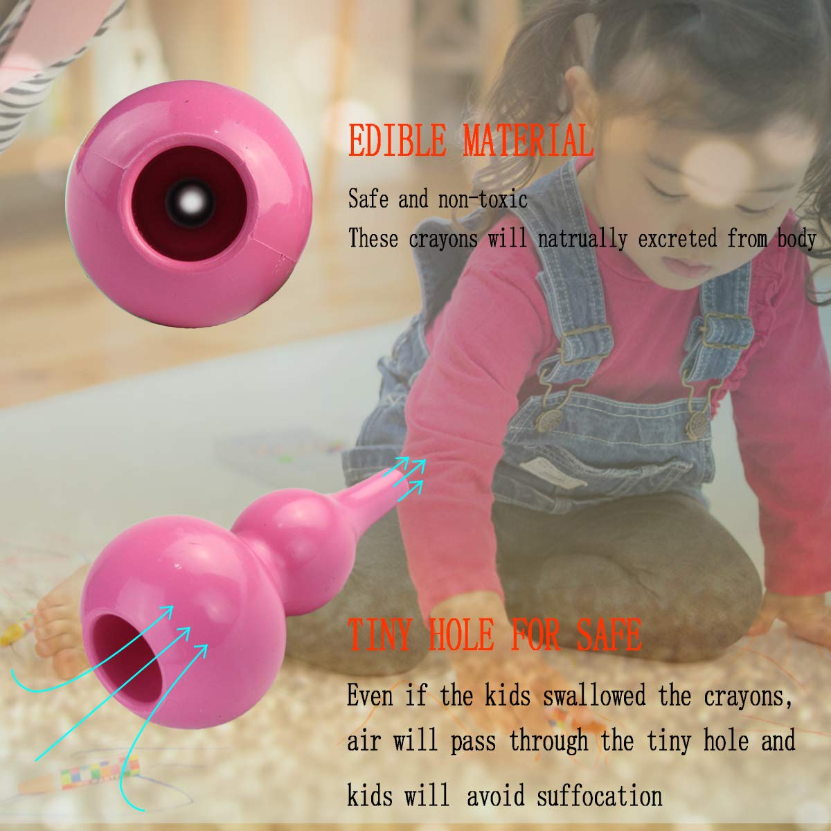 Kleinkinder Wachsmalstifte Handflächengriff Wachsmalstifte, 12 Farben Zeichenstift Wachsmalstifte Stapelbares Spielzeug für Kleinkinder und Kinder, Sicher und Nicht toxisch
