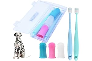 5PCS Dog Double Sided Toothbrushes,Soft Silicone Gentle Dog Toothbrush Kit,Pet Toothbrushes with Long Curved Handle for Dog P
