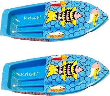 Krisah 2 pcs Hand Painted Fish Design Putt Putt Phat Phat Pop Pop Boat Toy