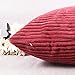 Home Brilliant 18x18 Pillow Cover Dark Red Plush Corduroy Pillow Cover Decoration Striped Velvet Throw Pillow for Couch Sofa Bed Living Room Bedroom, 18 x 18 Inch, Burgundy