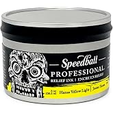 Speedball Professional Relief Ink, Hansa Yellow Light, 8 Ounce Can