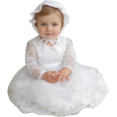 strapless open back dress Fabiola Baby Christening Outfit | La Bavetta main image 1