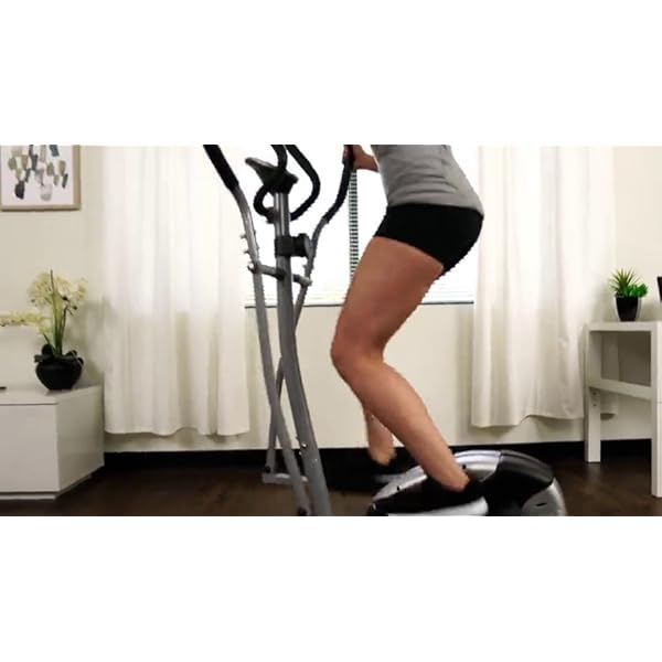 Sunny Health & Fitness 2-in-1 Smart Upright Elliptical Full-Body Exerciser w/Pulse Sensors, Home Cross-Training Cardio Workout Machine, Free SunnyFit App Bluetooth Connnect, Optional Adjustable Seat - Image 8