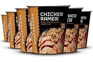 Snapdragon Chicken Ramen Cups | Rich Chicken Broth With Authentic Ramen Noodles | Authentic Flavors | Satisfy Your Craving | 2.2 oz (6 Pack)