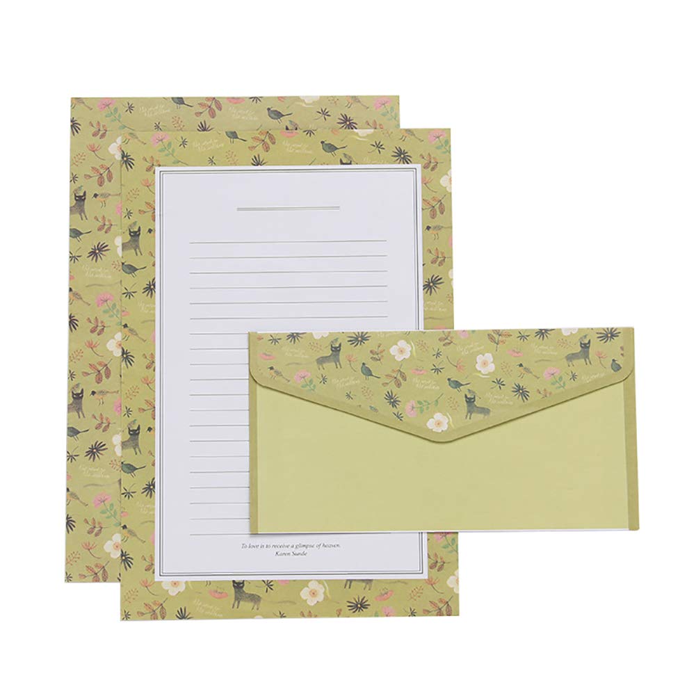 Skyeye 9 Pcs/1 Set Elegant Style Lovely Design Writing Paper Envelope