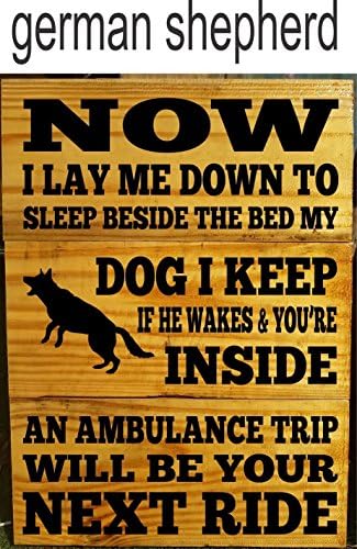 Outdoor Dog Sign Plaque Pallet Wood - Now I lay me down to sleep beside the bed my Dog I keep - Bed Time prayer