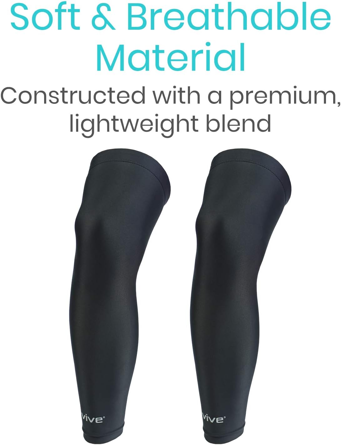 Vive Leg Sleeves (Pair) - Compression Knee, Calf and Thigh Support for Running, Basketball, Crossfit, Weight Lifting, and Sports - Knee Wrap Improves Circulation, Helps Arthritis : Sports & Outdoors