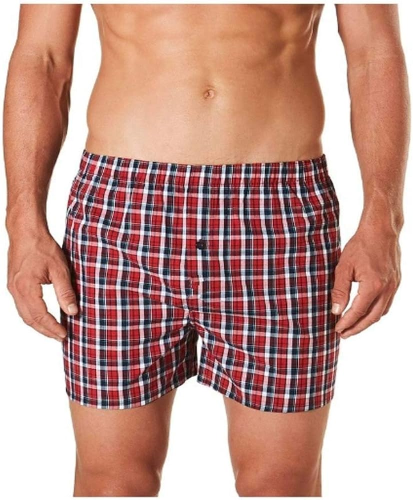Buy Krystle Men's Red & Black Checkered Boxer Shorts Beach Shorts