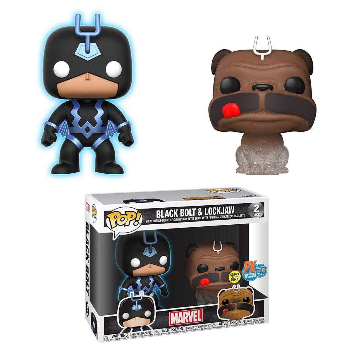 MARVEL Funko Pop Inhumans 2 Pack - Black Bolt and Lockjaw (Exclusive)
