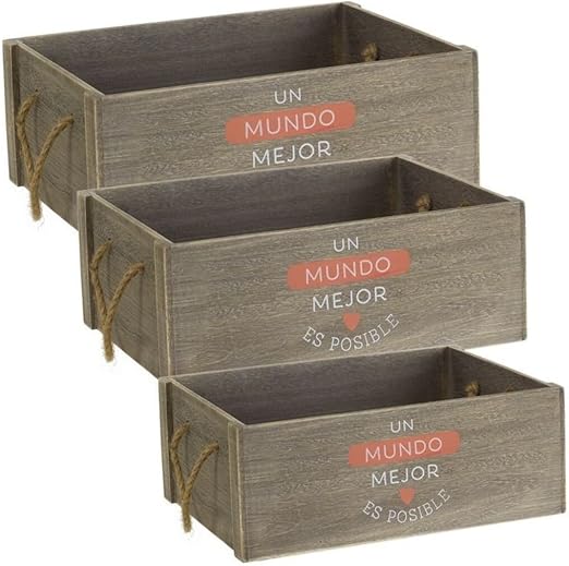 JGO. 3 CAJAS DE MADERA 