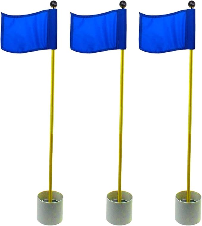 Crestgolf 3Sets Backyard Practice Golf Hole Pole Cup Flag