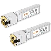 2Pack 10Gb SFP+ to RJ45 Ethernet Transceiver, 10Gbase-T Copper SFP Module | Compatible Cisco SFP-10G-T-S, Ubiquiti uacc-cm-rj45-mg, Netgear, Mikrotik s+rj10, TP-Link, CAT.6a/7, 30m/98.4ft