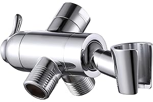 YDMEET Shower Arm Diverter with Handshower Mount, G1/2 Brass Shower Diverter Valve Bathroom Universal Shower System Replacement for Handheld Shower and Fixed Shower Head(Polished Chrome)