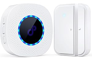 CPTEA Door Chime, Door Sensor Chime with 1100 FT Range, Adjustable Volume and 50 Chimes Alarms for Kids Safety, Wireless Door Open Chime for Business/Home When Entering, 1 Transmitter & 1 Receiver