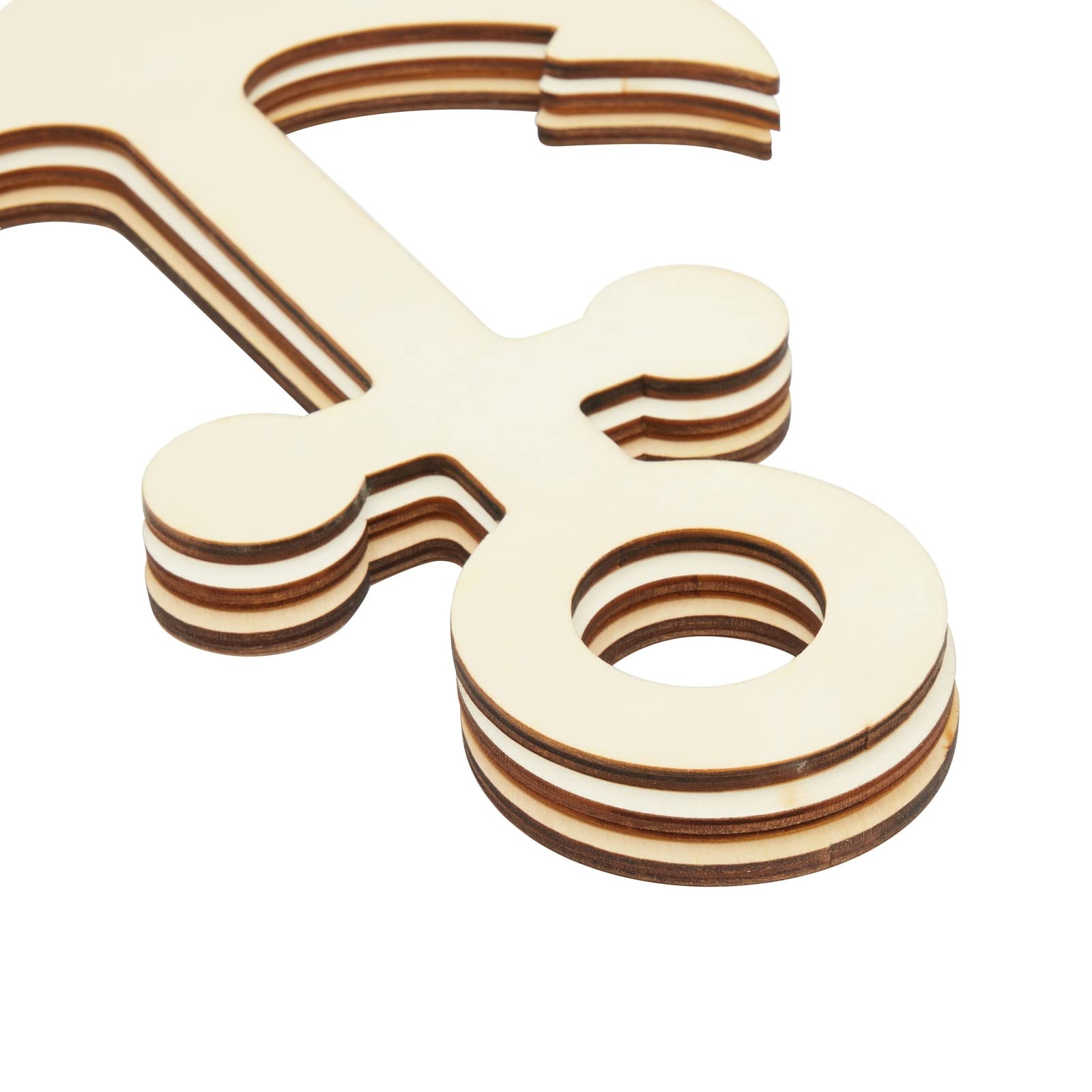 12 Pack Unfinished Wooden Anchors for Crafts, Nautical Wood Cutouts for DIY Projects, Nautical Decor (11.6 x 8.8 in)