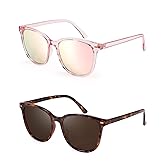 FIMILU 2 Packs Sunglasses for Women Polarized UV400 Protection Lens Big Frame Fashion Glasses Trendy Stylish Shade